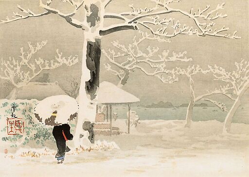 Femme de dos dans un paysage de neige, 1847-1915