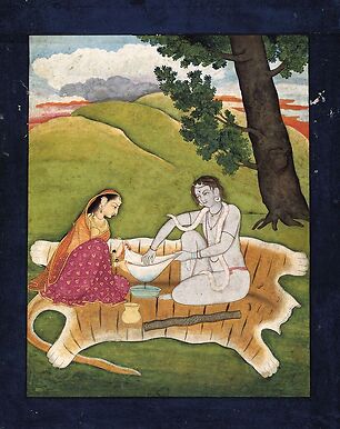 Shiva et Parvati préparant le bhang