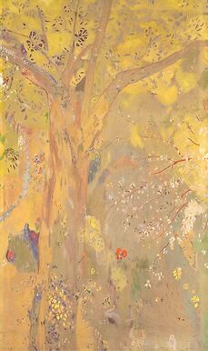 Arbre sur fond jaune