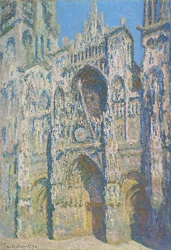 La Cathédrale de Rouen. Le portail et la tour Saint-Romain, plein soleil