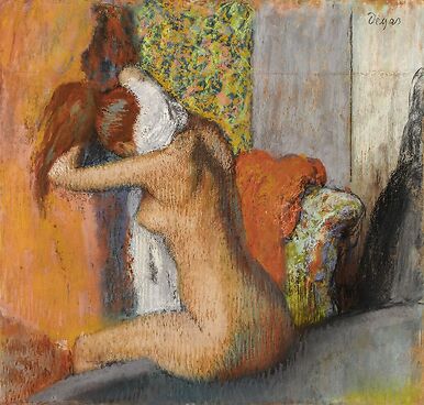 Après le bain, femme nue s’essuyant la nuque (détail)