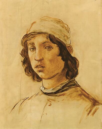 Tête de jeune homme (d’après l’autoportrait de Filippino Lippi) (détail)