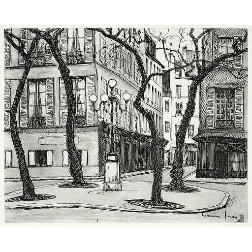 Engraving Fürstenberg Square in Paris - Maxime Juan