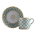 Tasse et soucoupe "Quadrille vert"