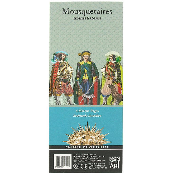 6 Bookmarks accordeon Musketeers