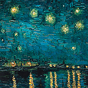 Sac tote bag Van Gogh - Nuit étoilée sur le Rhône