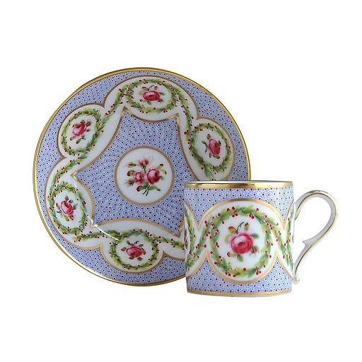 Tasse et soucoupe "Myrtes et roses"