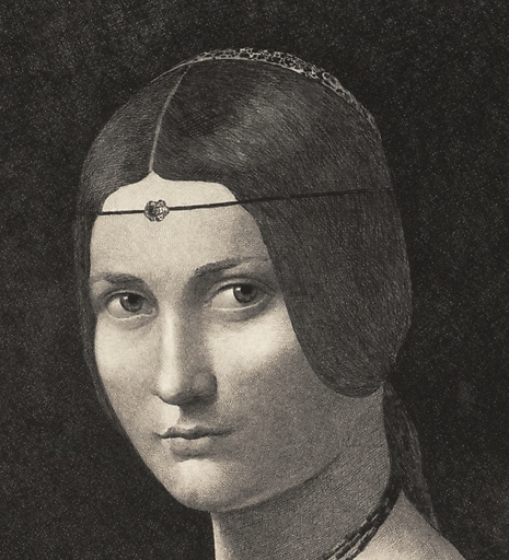 Portrait of a woman, known as "La belle ferronnière" - Leonardo da Vinci