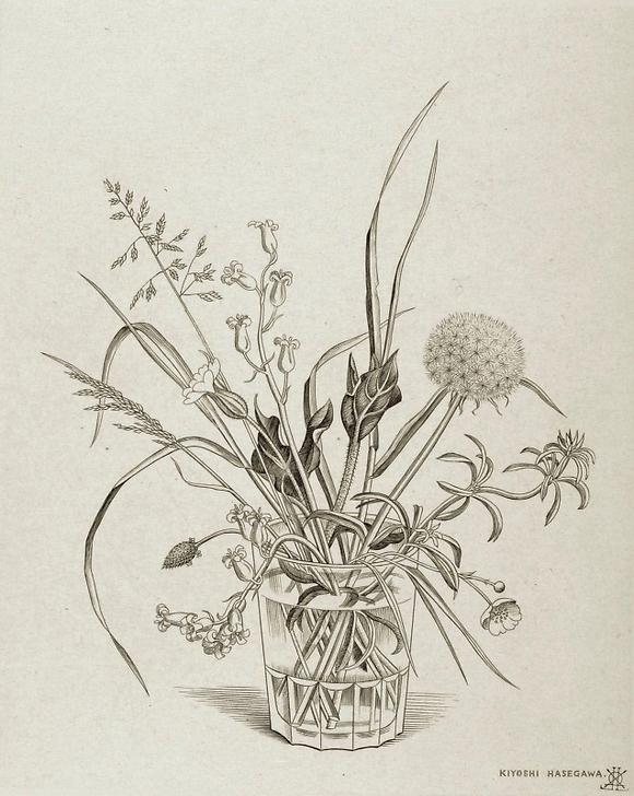 Field flowers in a glass (spring) - Hasegawa