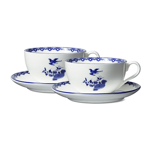 2 Espresso Cups and Saucers Delft