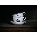 2 Espresso Cups and Saucers Delft