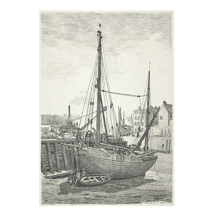 Large boat in Saint-Valéry-en-Caux - Emile-Frédéric Nicolle