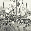 Large boat in Saint-Valéry-en-Caux - Emile-Frédéric Nicolle