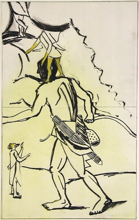 Orion aveugle cherchant le soleil levant