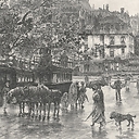 Entrance to the City, view of the Saint-Michel Bridge