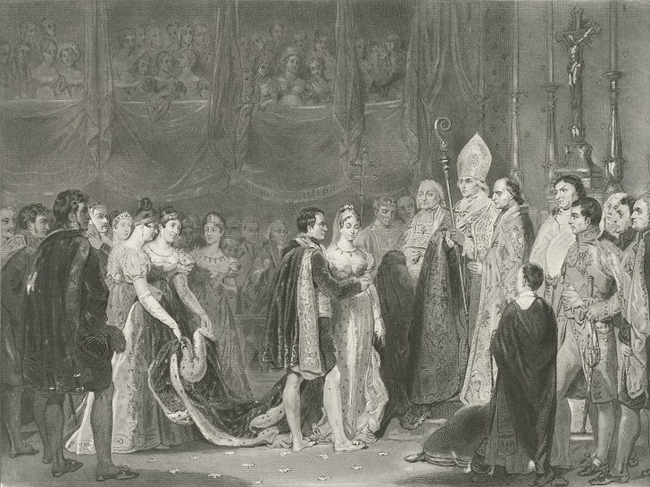 Le mariage de Napoléon et de Marie-Louise au palais du Louvre le 2 avril 1810