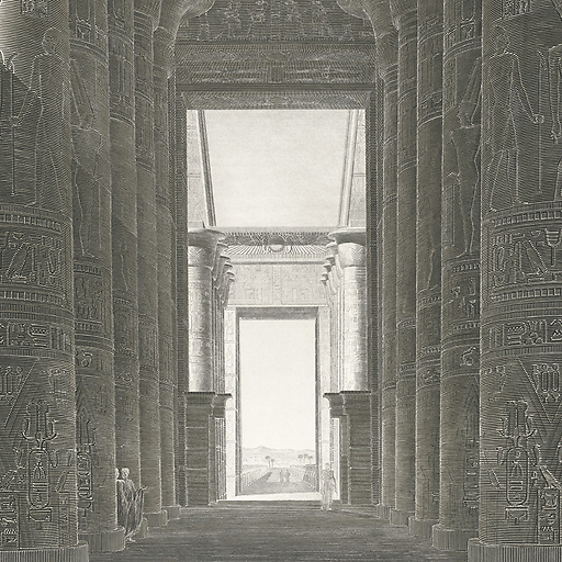 Thèbes. Karnak. Vue perspective intérieure du palais