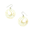 Earrings Tsuba heron (Blond horn)