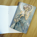 Small Notebook Mucha - Moon and Stars