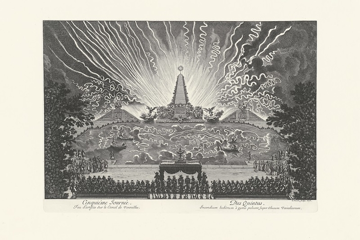 Cinquième journée - Feu d'artifice sur le canal de Versailles - Jean Lepautre