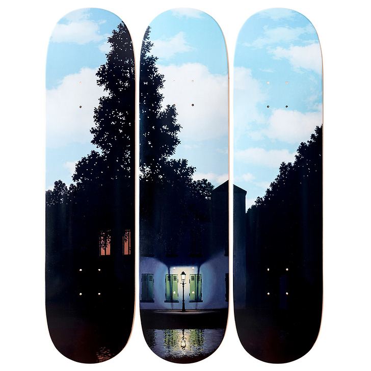 Skateboards Tryptique Magritte L'empire des lumières