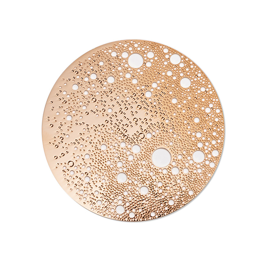 Lunar Large magnetic brooch - Pink gold stainless steel
