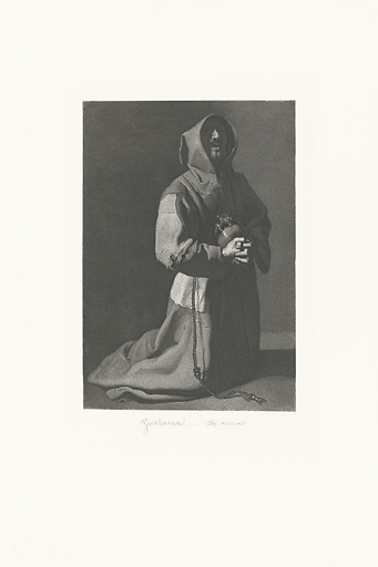 Kneeling and praying monk - Zurbarán