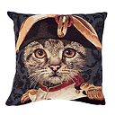 Housse de coussin Chat Napoléon - Bleu