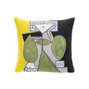 Housse de coussin Picasso Femme en vert et mauve