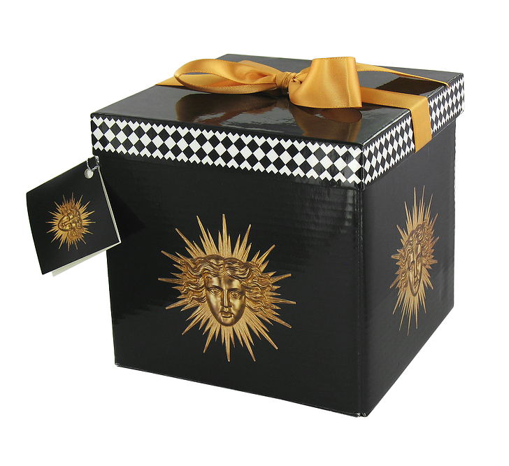 BOITE CADEAU ROI SOLEIL VERSAI RUBAN BLEU ET ETIQUETTE