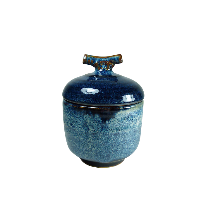 Jarre miniature Chawan Mushi Bleu océan - Zaozam