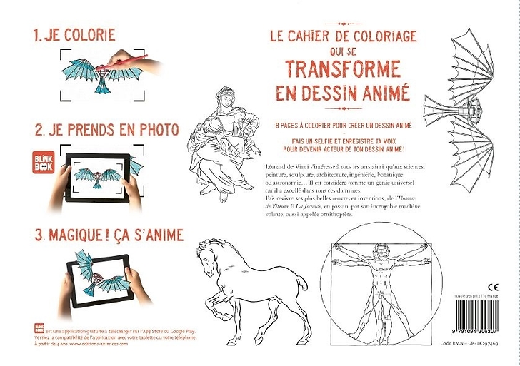 Léonard de Vinci - Cahier de dessin animé