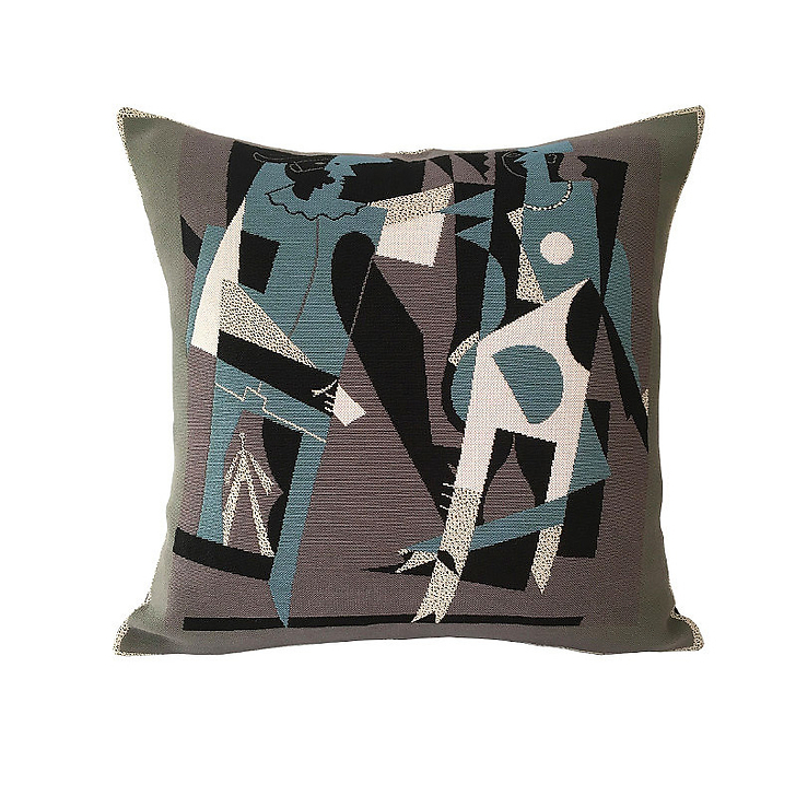 Housse de coussin Picasso - Arlequin et femme au collier -Pansu