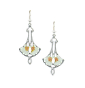 Boucles d'oreilles Gingko Art nouveau