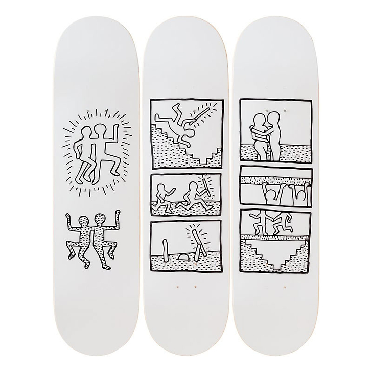 Skateboards Triptych Keith Haring Untitled 1981 - The Skateroom