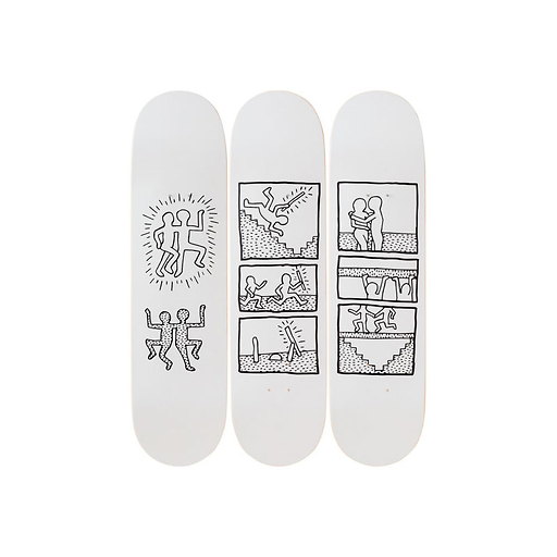 Skateboards Triptych Keith Haring Untitled 1981 - The Skateroom