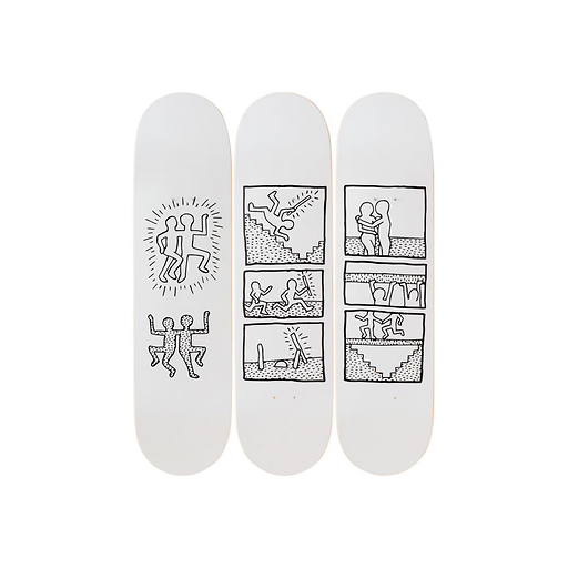 Skateboards triptyque Keith Haring Untitled 1981 - The Skateroom
