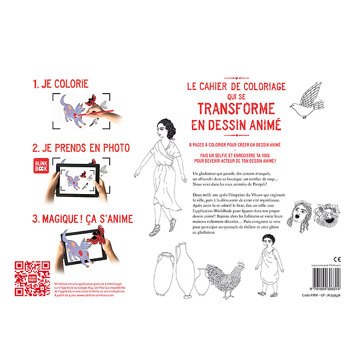 Pompéi - Cahier de dessin animé