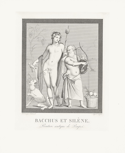 Bacchus et Silène, peinture antique de Pompeï - Boucher-Desnoyer