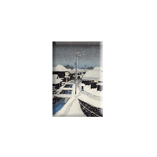 Magnet Kawase Hasui - Soir de neige au village de Terajima