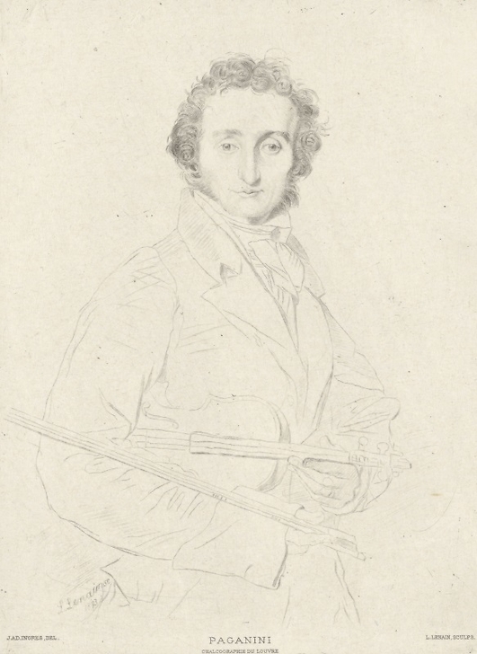 Portrait de Paganini, violoniste et compositeur - Ingres