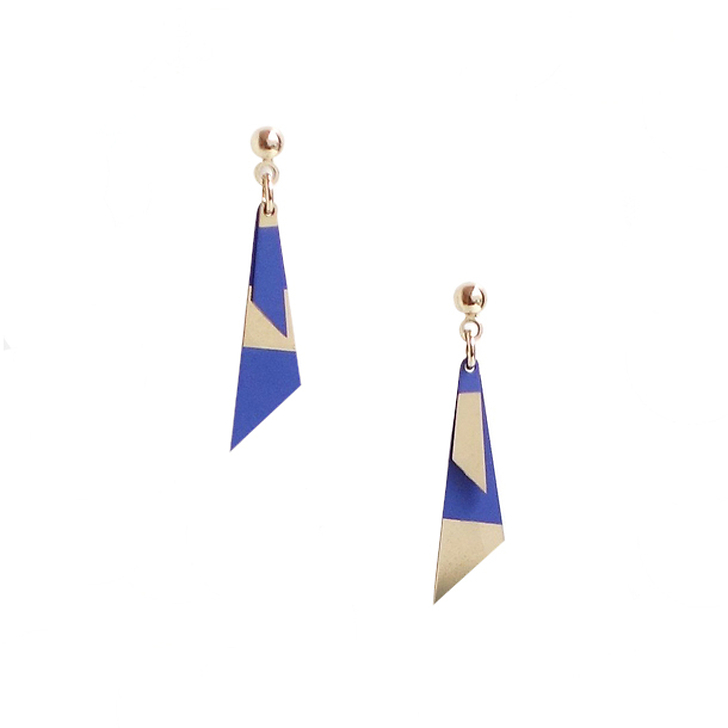 Boucles d'oreilles Pépites, bleu