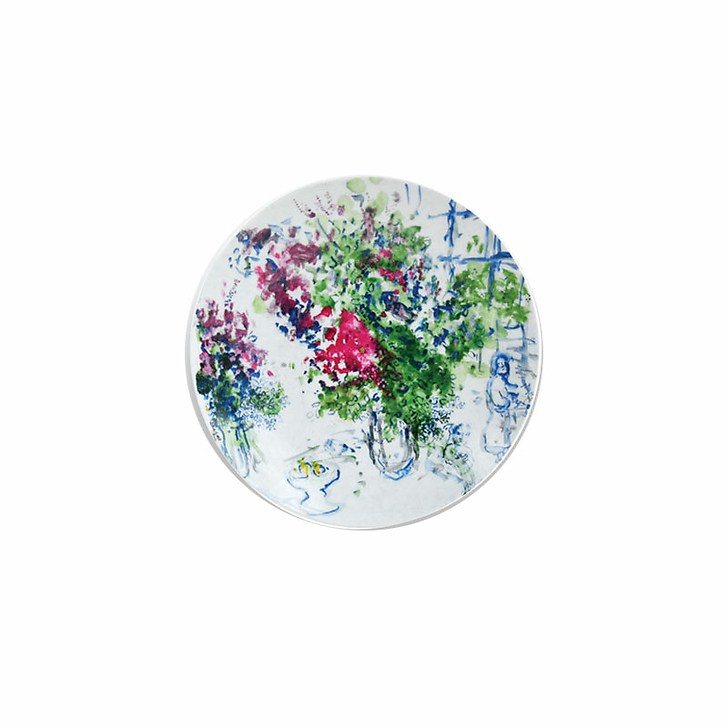 Coffret de 4 assiettes 21cm Marc Chagall - Les bouquets de fleurs - Bernardaud