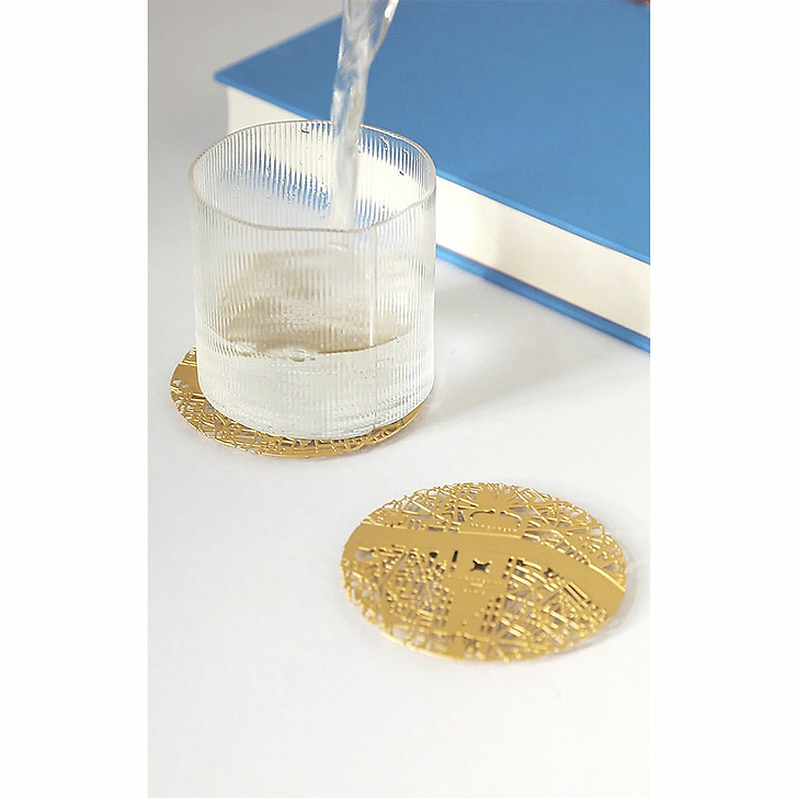 2 Sous-verres en laiton Paris - ⌀ 8 cm - Fundamental