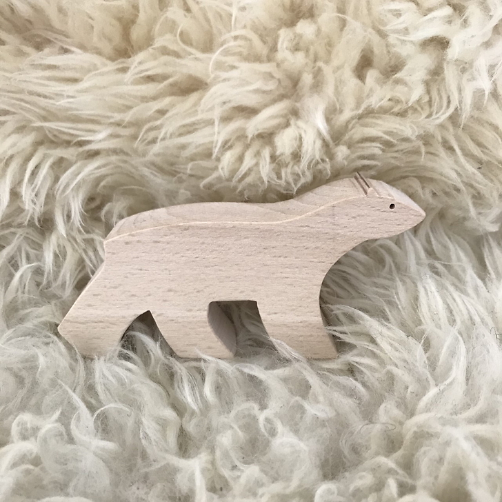 Figurine en bois Ours blanc de François Pompon - Pompon Toys