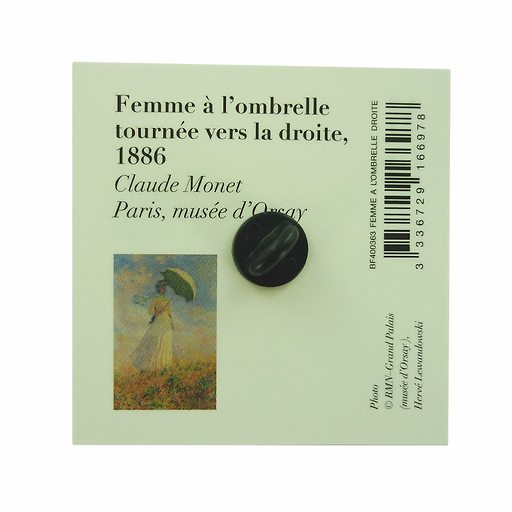 Pin's Femme à l'ombrelle tournée vers la droite - Claude Monet