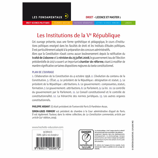 Les institutions de la Ve République