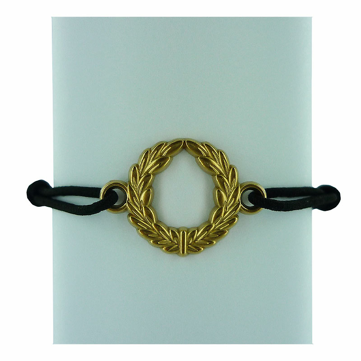 BRACELET LIEN LAURIER Bracelet Laurier, doré à l'or fin et lien ajustable