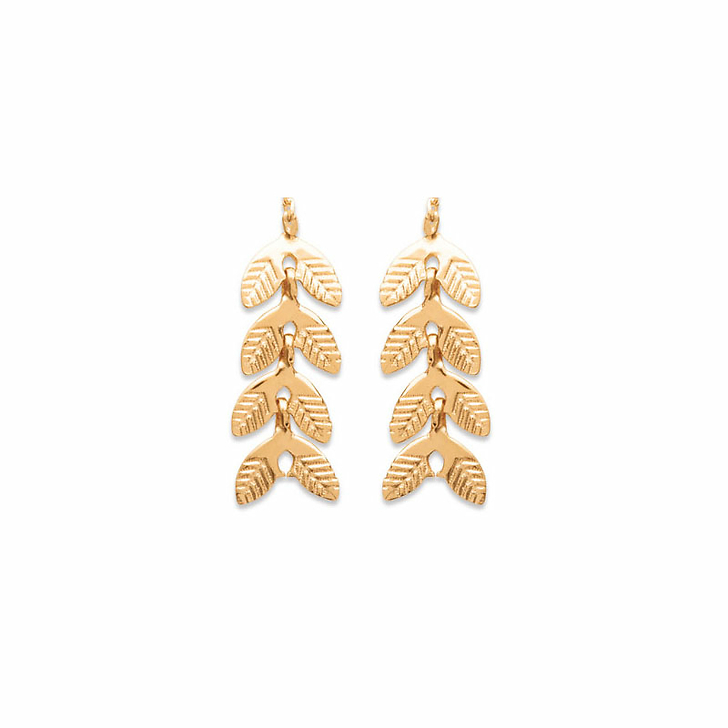 BO FEUILLES DE LAURIER Boucles d'oreilles Feuilles de laurier, plaqué or