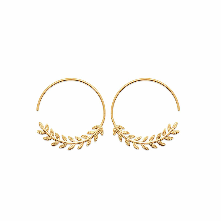 CREOLES FEUILLES DE LAURIER Créoles Feuilles de laurier, plaqué or